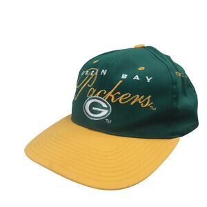 Vintage Drew Pearson Green Bay Packers Script Spellout Snapback Hat